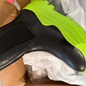 Black and Neon Green Boots